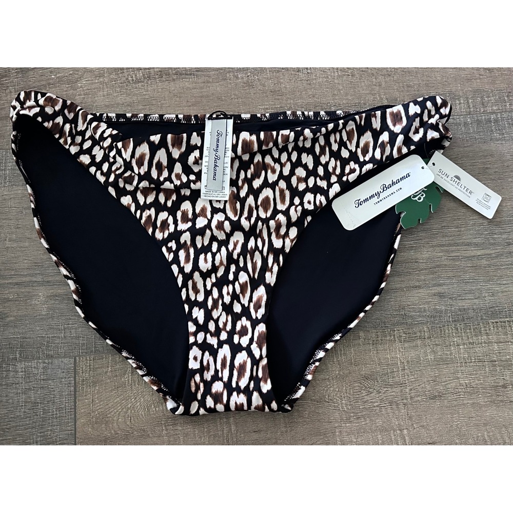 Tommy Bahama Palm Modern Safari Cat Hipster Bikini Bottoms Leopard Print NWT L - Picture 4 of 8
